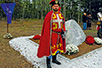 A knight in front of the monument to Pavle Bakić on Venčac (photo: Jovo Bajić)